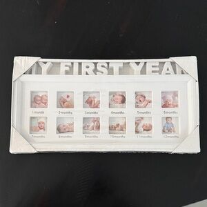 White My First Year Photo Frame